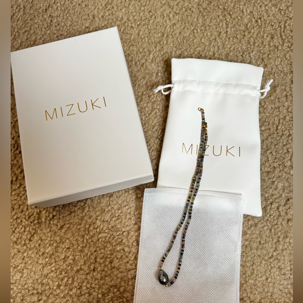 Mizuki Multi Color Sapphire and Black Tahitan Pearl Necklace